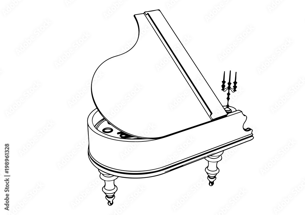 outline piano vector outline piano vector