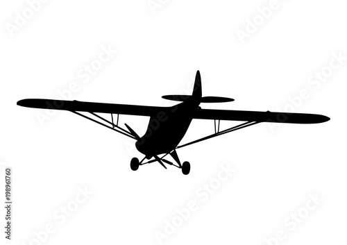 silhouette aircraft with propeller vector