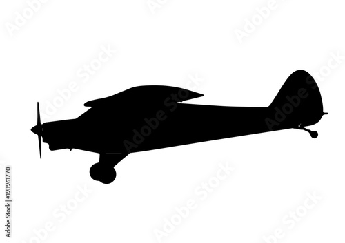 silhouette aircraft with propeller vector