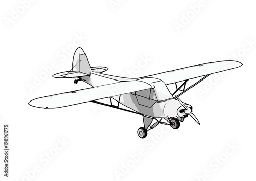 Fototapeta Naklejka Na Ścianę i Meble -  sketch plane with propeller vector