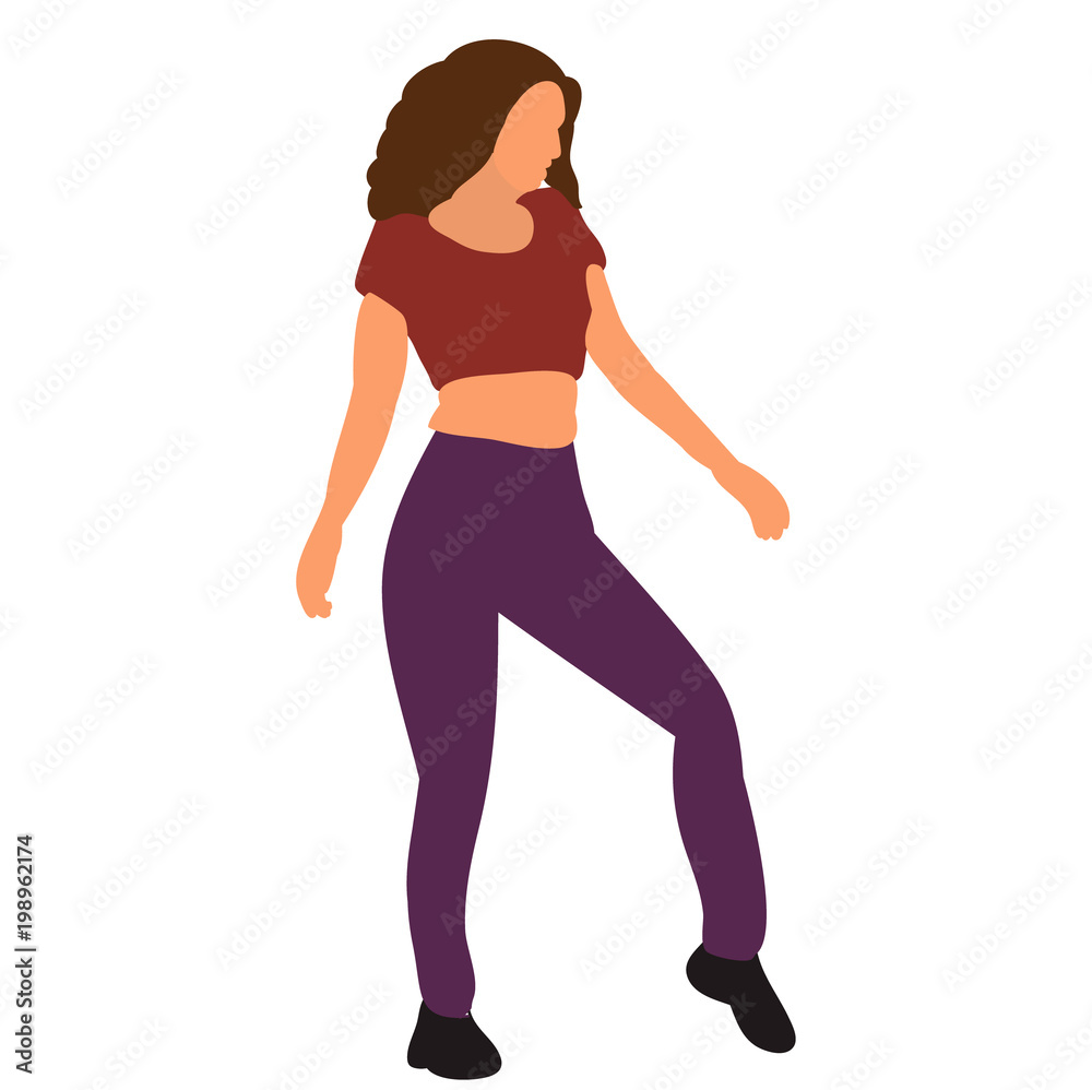 vector, isolated on white background girl dancing, dance vector, isolated on white background girl dancing, dance