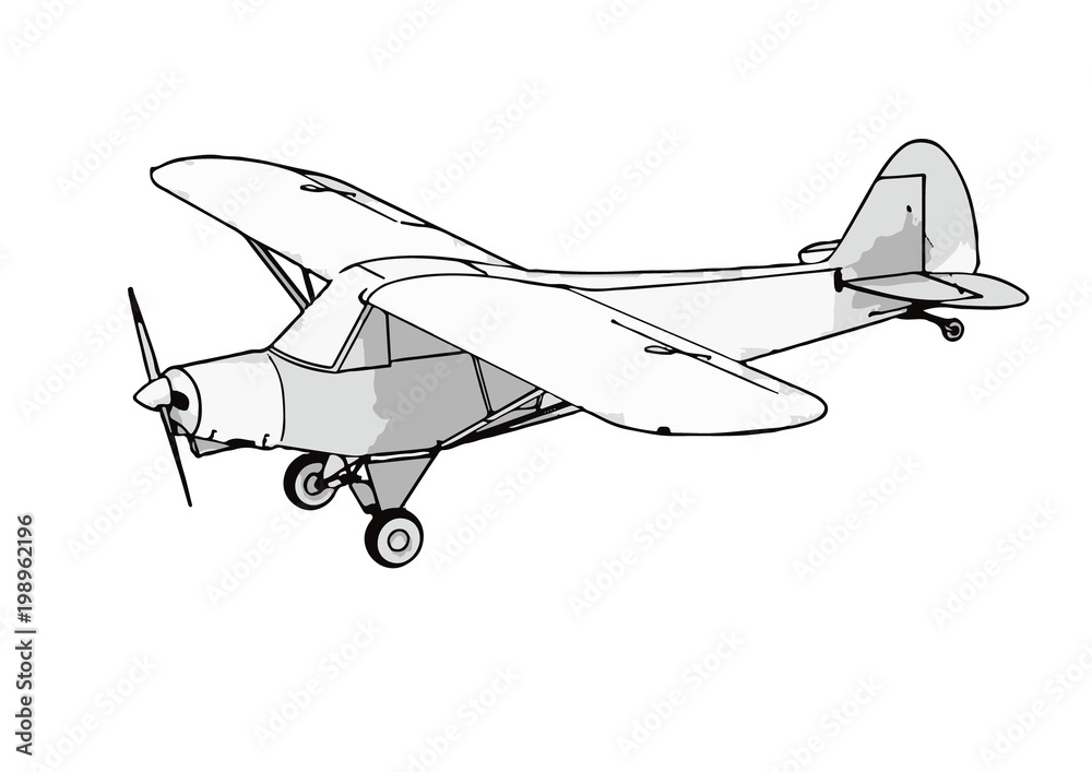 An Image Of A Propeller Plane Drawing. Royalty Free SVG, Cliparts, Vectors,  and Stock Illustration. Image 52233271.