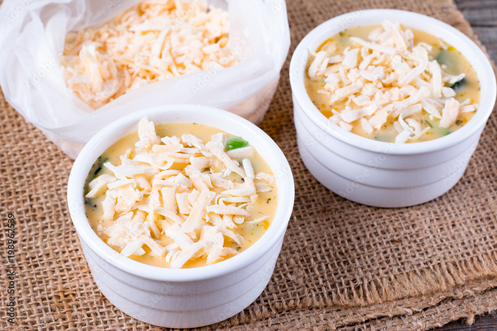 Casserole stuffed with cheese in a baking dish Casserole stuffed with cheese in a baking dish