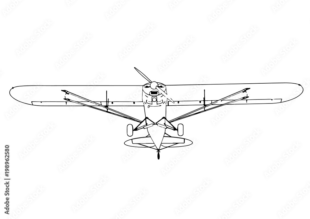 sketch plane with propeller vector sketch plane with propeller vector