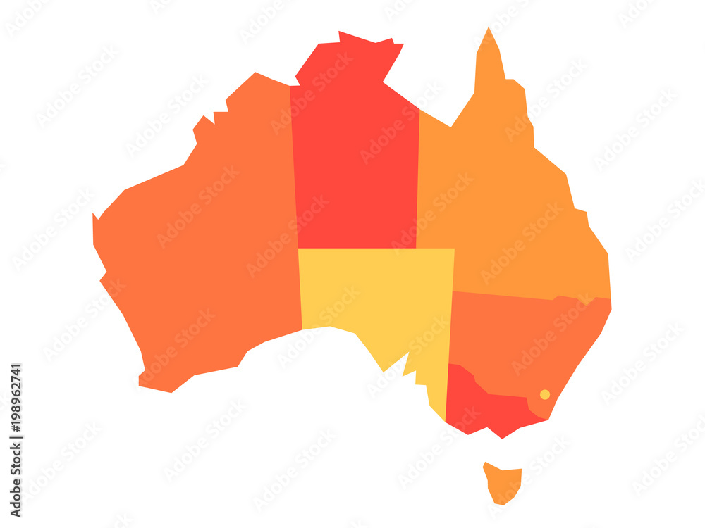 Orange blank map of Australia. Vector illustration - obrazy, fototapety, plakaty 