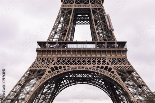 Close Up Eiffel Tower In Paris