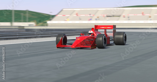 Red Racing Car Racing - High Quality 3D Rendering © Yucel Yilmaz