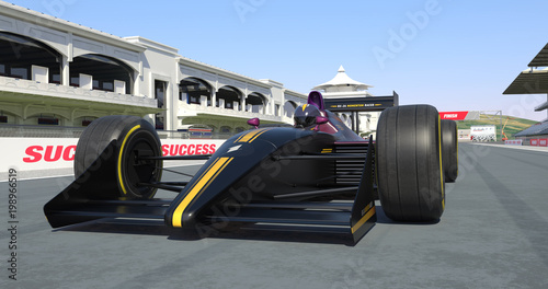 Racing Car Winning The Race - High Quality 3D Rendering With Camera Depth Of Field © Yucel Yilmaz