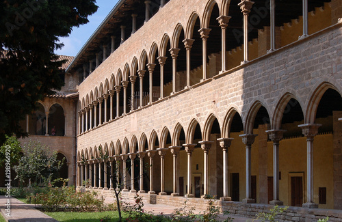 Photography The courtyard of Monastery of Pedralbes (Monestir de Pedralbes), one of the most