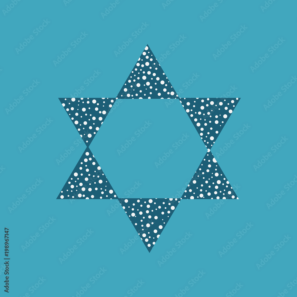 Israel Independence Day holiday flat design icon star of david shape with dots pattern Israel Independence Day holiday flat design icon star of david shape with dots pattern