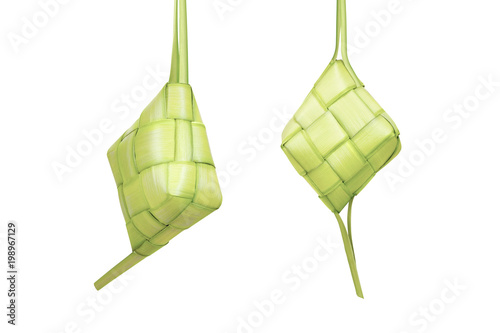 Rice dumpling or ketupat is traditional food for festive season photo