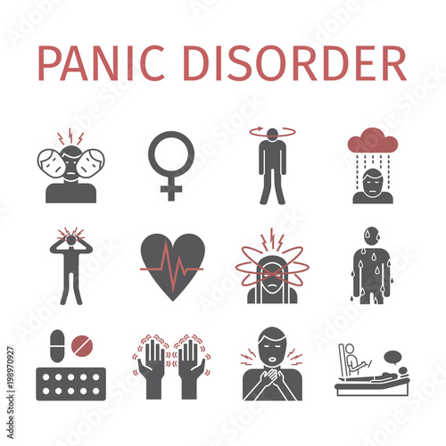 Panic disorder icon infographic. Vector illustration