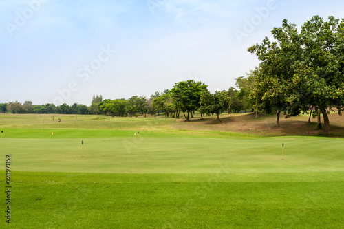 Beautiful landscape of Golf course in the countryside in bright day.