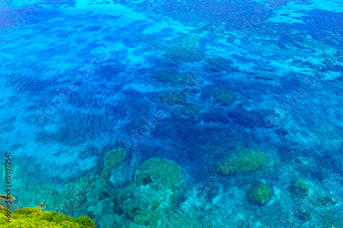 真夏の宮古島、三角点の真下にある珊瑚礁