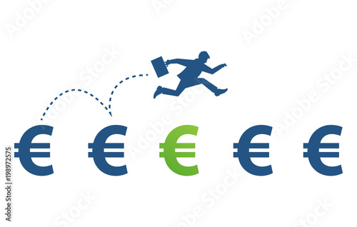 soldi, euro, affari, saltare