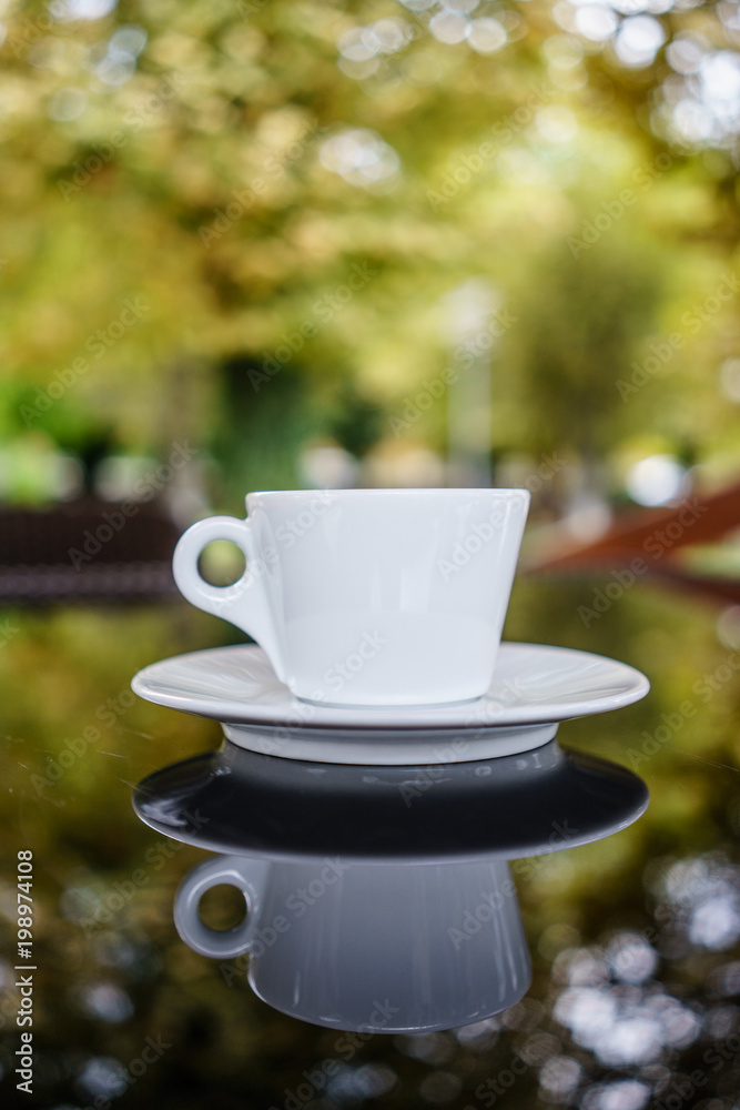 Coffee with Bokeh Green background