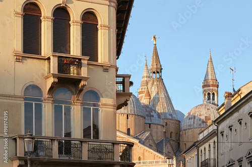 Padova, Italy - August 24, 2017: edifice of Pontifical Basilica of Saint Anthony of Padua. photo