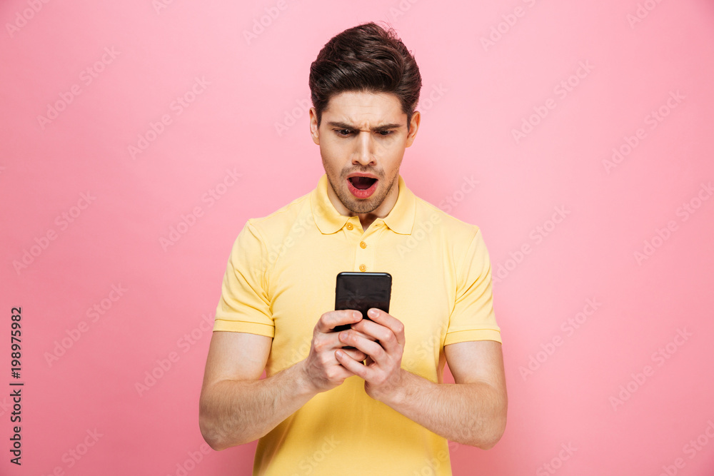 Portrait of a shocked young man Portrait of a shocked young man