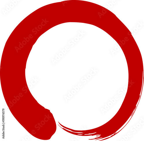 丸　円　赤　筆文字