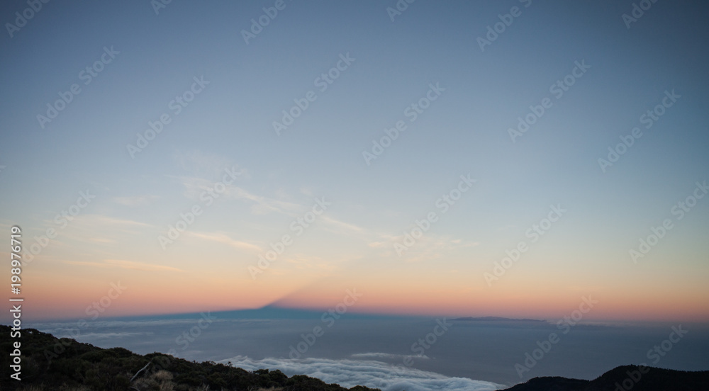 Mount Teide, the the highest point in Spain during a sunset