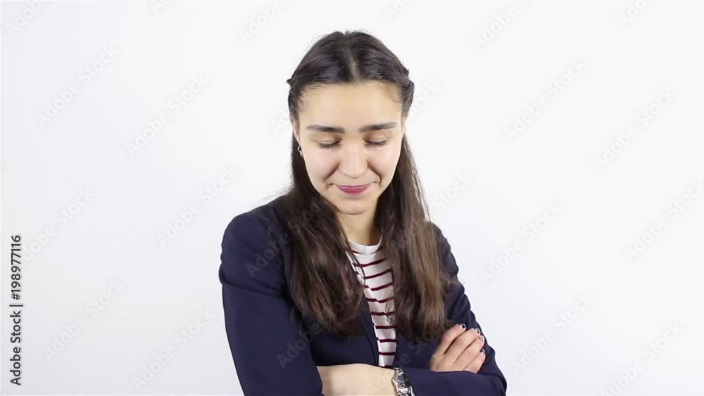 Scrastic laughing. Young beautiful woman expresses sarcasm. Scrastic laughing. Young beautiful woman expresses sarcasm.
