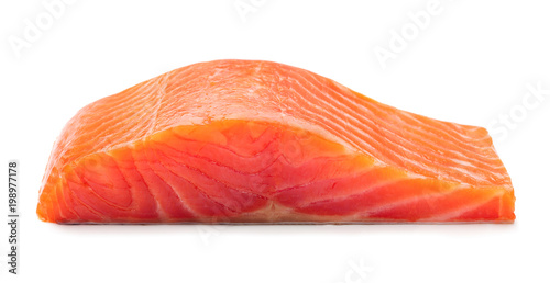 smoked salmon fillet isolated on white background photo