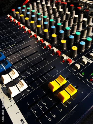 audio mixer slider and controls detail 12204961 Stock Photo at