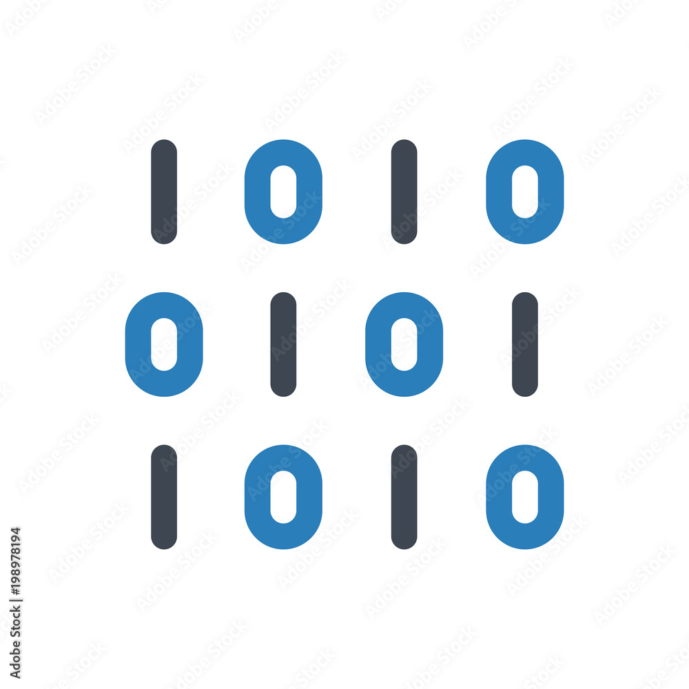 Binary Code Icon Stock Vector | Adobe Stock