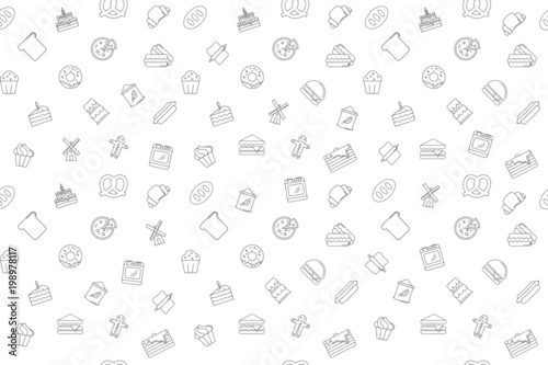Vector Bakery pattern. Bakery seamless background