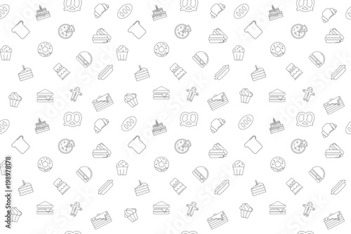 Vector Bakery pattern. Bakery seamless background