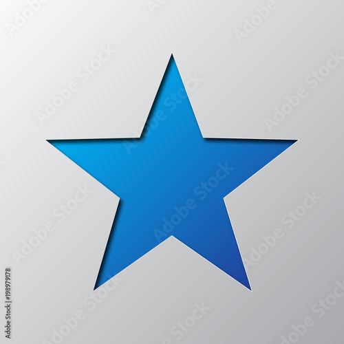 Star cut from paper. Vector illustration