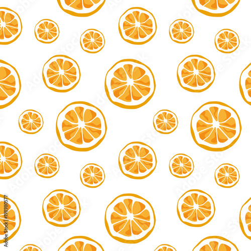 Seamless vector of orange pattern and background. Citrus vector illustration