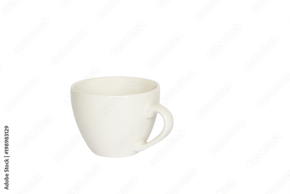 white tea cup isolated on white background