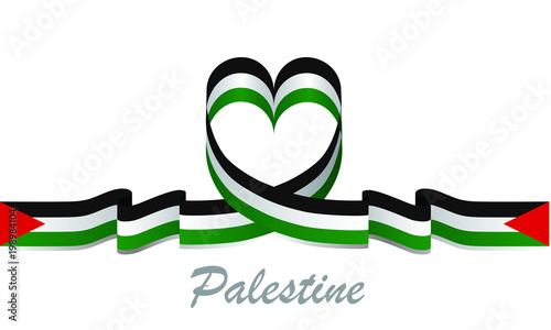 palestine flag and love ribbon