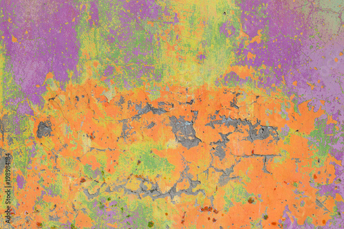 Abstract old wall concrete texture tinted in bright colors  glitch effect