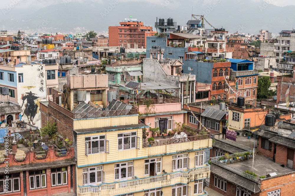 View on multistorey houses in Kathmandu, Nepal