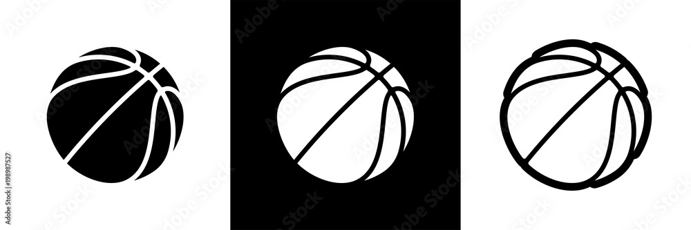 Φωτογραφία Basketball logo set of vector icon for streetball championship tournament, school or college team league