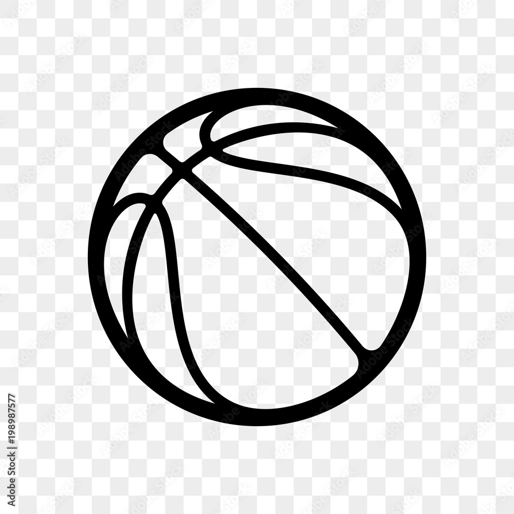 Basketball logo vector icon isolated on transparent background. Vector  outline sport emblem for basketball fan club Stock-Vektorgrafik | Adobe  Stock