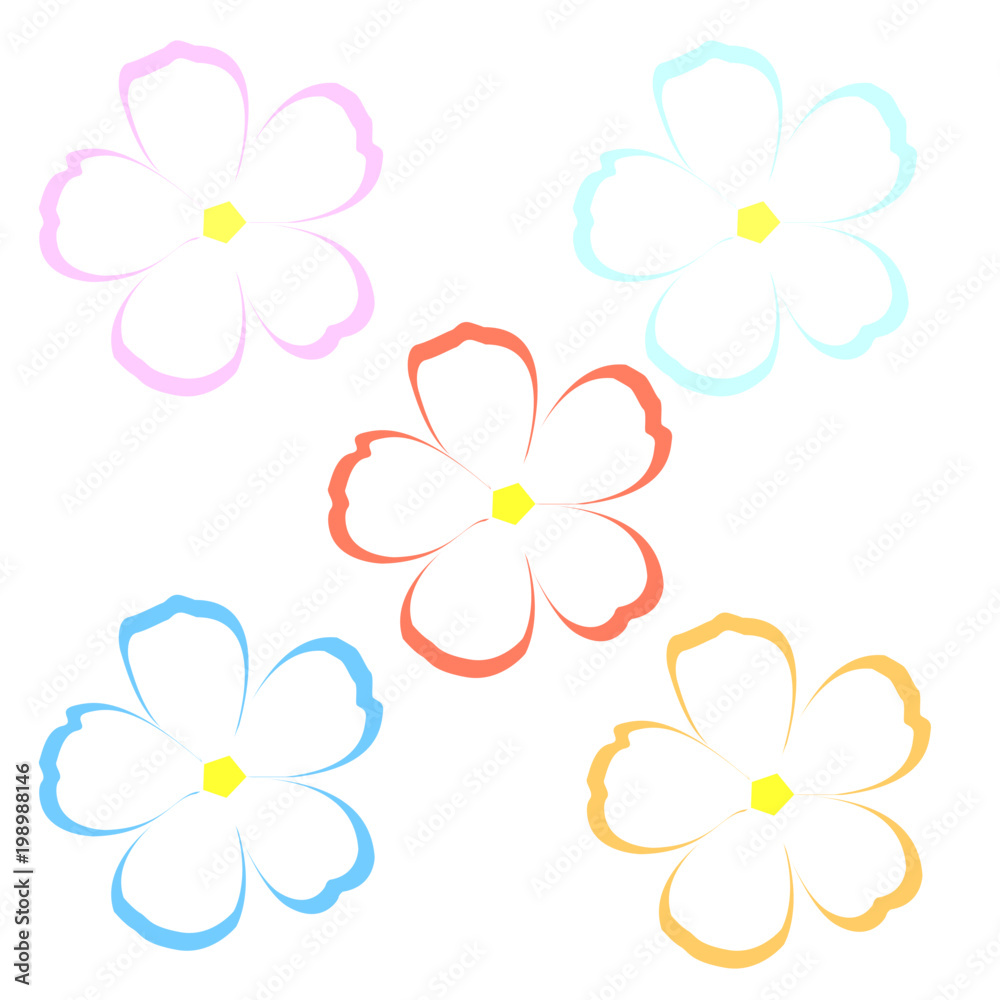 Flower vector set. Flower vector set.