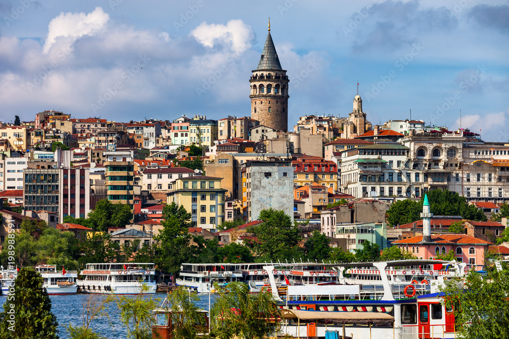 City Of Istanbul Cityscape With Galata Tower