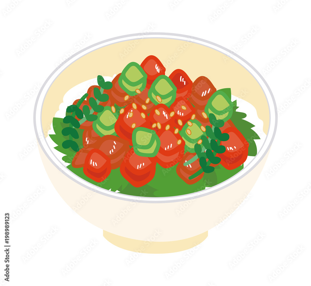 ポキ丼のイラスト素材 Stock ベクター Adobe Stock
