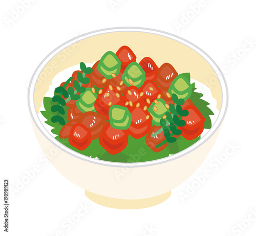 ポキ丼のイラスト素材