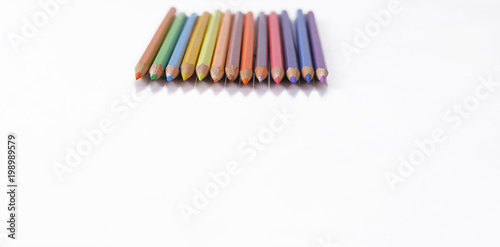 set of colored pencils .isolated on a white