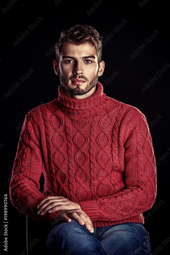 Obraz premium male red sweater