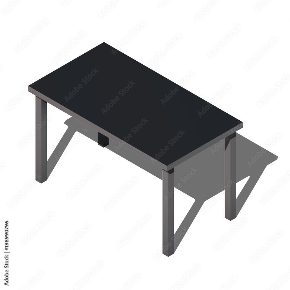 Isometric office table. Modern workplace vector. 3d illustration Isometric office table. Modern workplace vector. 3d illustration