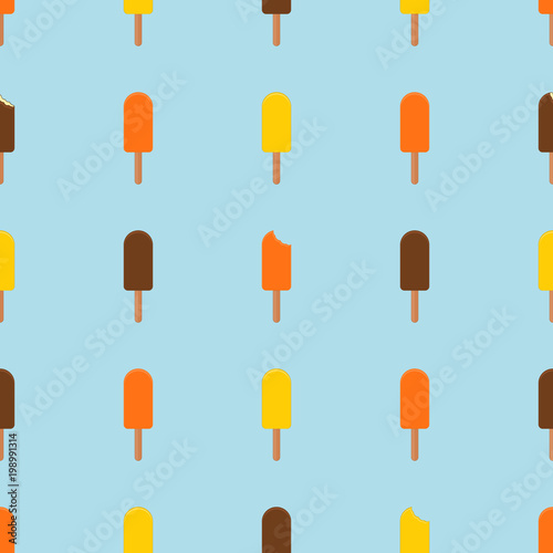 Seamless orange  lemon and chocolate Ice lolly pattern