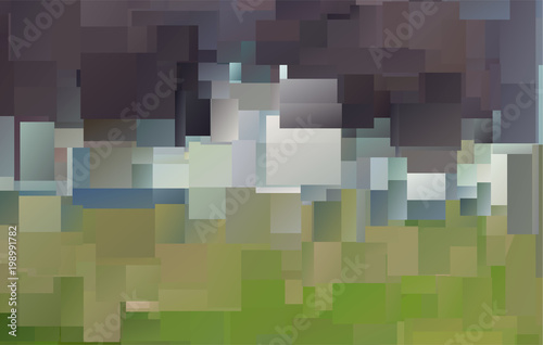Abstraction. Low poly. Background. Squares and triangles.