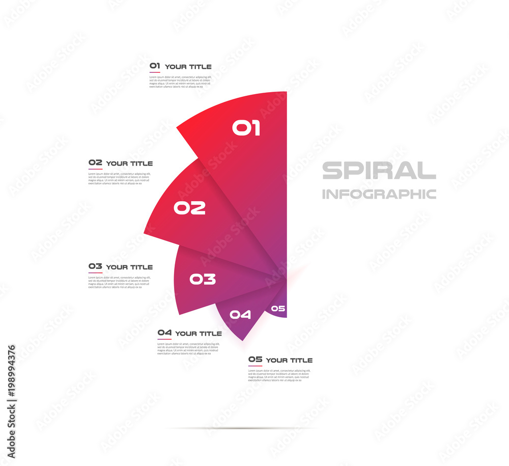 Sunburst-pie chart, color infographics step by step in a series of circle. Element of chart, graph, diagram with 5 options - parts, processes. Vector business template for presentation
