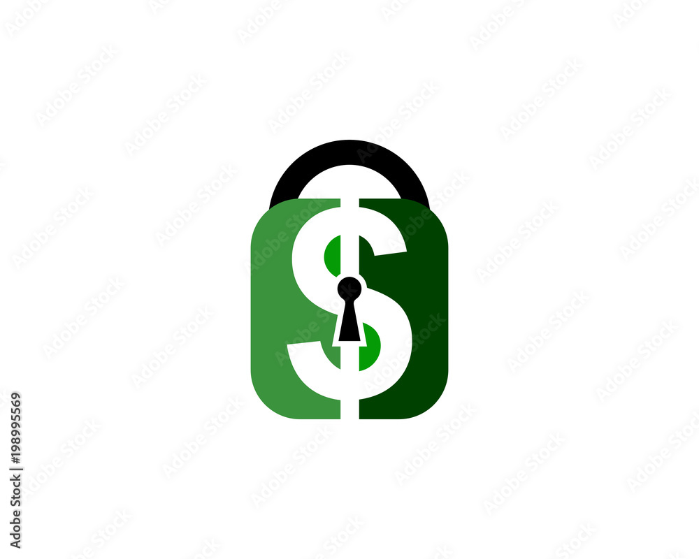 Obraz premium dollar padlock logo