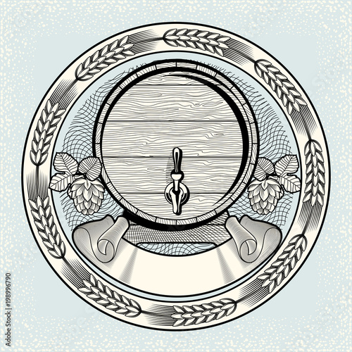 Barrel of beer emblem